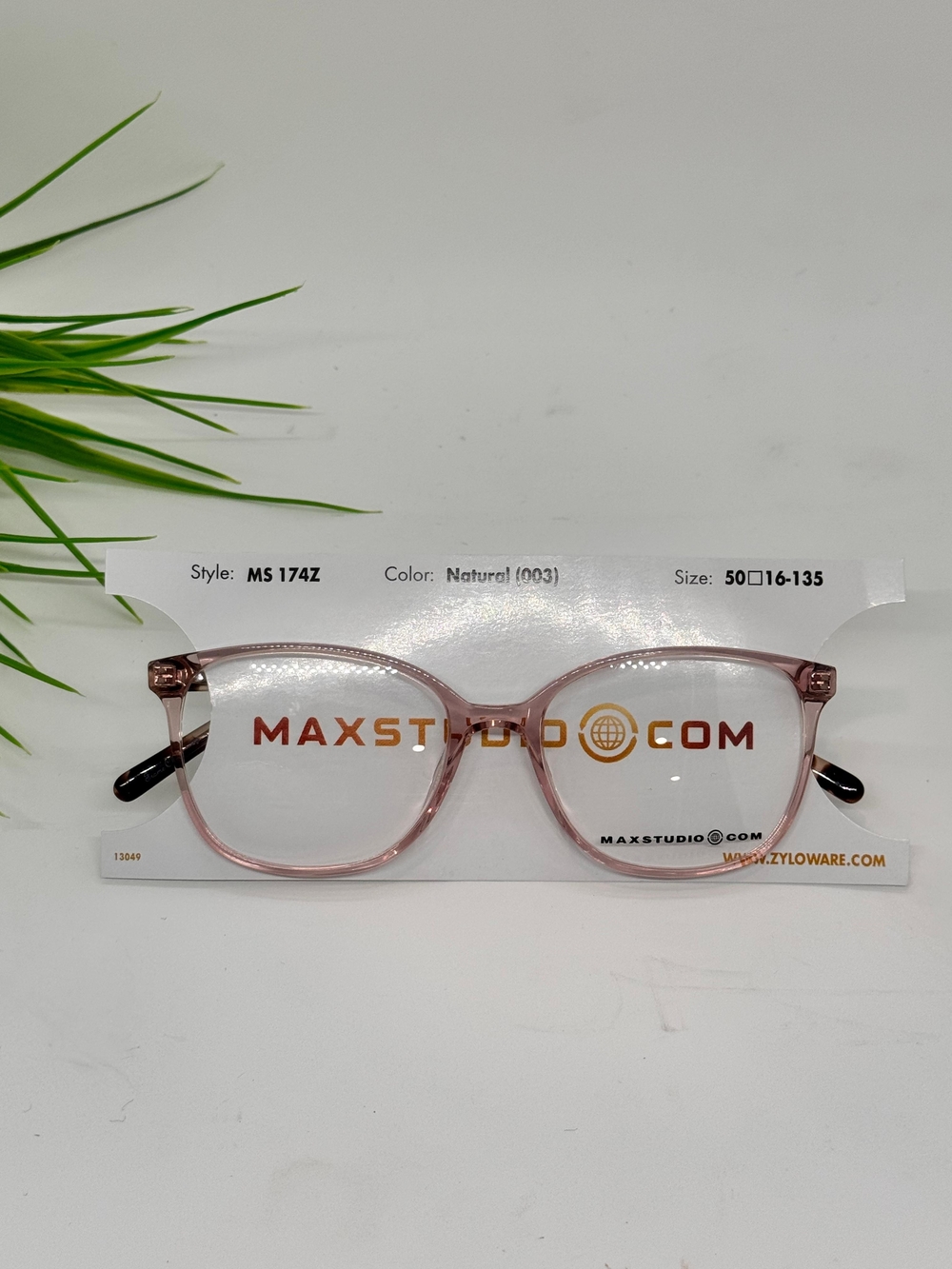 MaxStudio MS 174Z Eyeglasses - Natural Pink Crystal Frames/Size 50-16-135/NWT